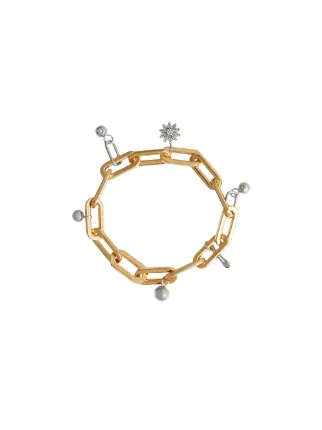 Burberry Crystal Charm Gold And Palladium Plated Bracelet Farfetch Burberry Crystal Charm Gold And Palladium Plated Bracelet