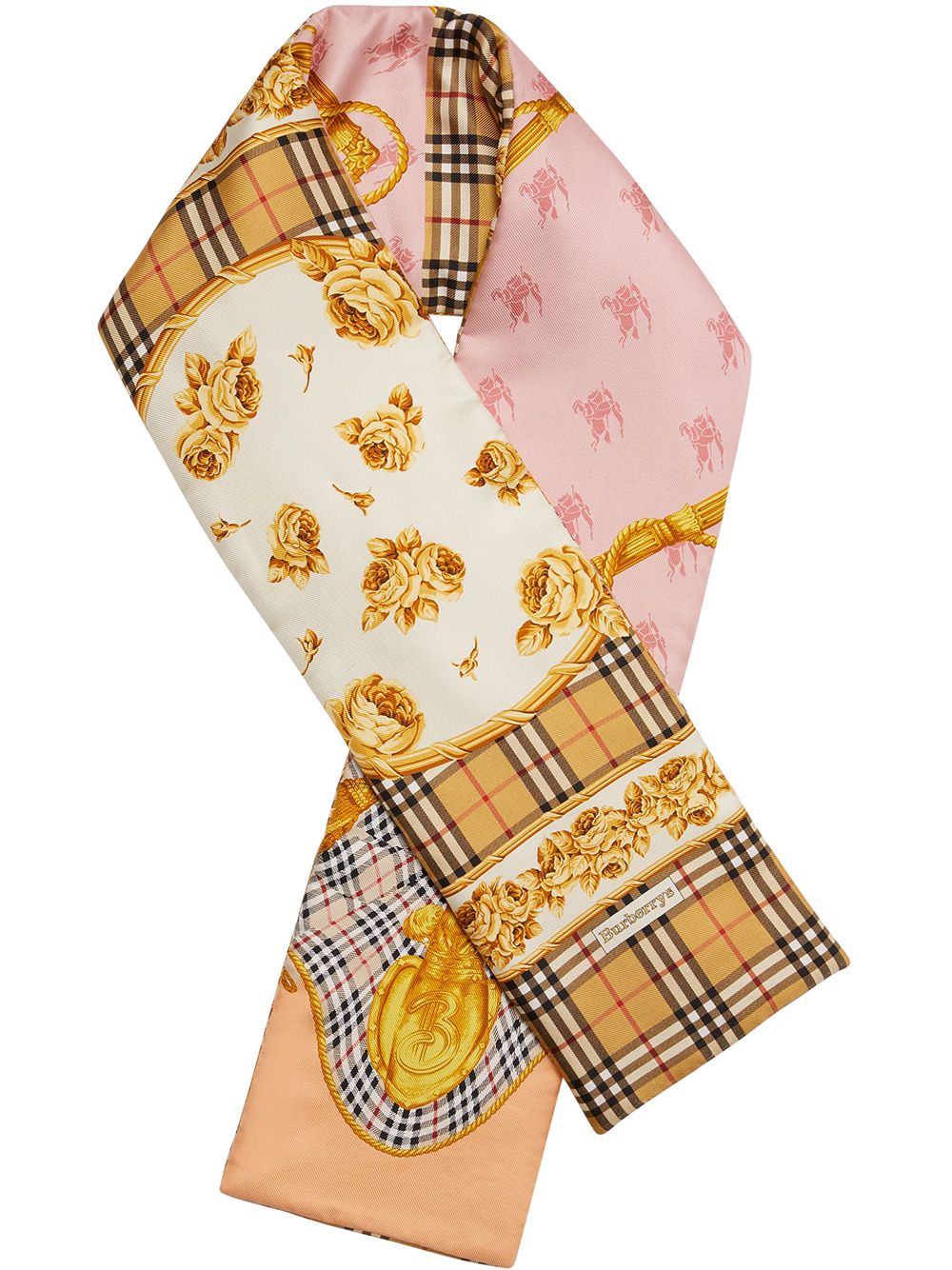 фото Burberry уплотненный шарф с платочным принтом