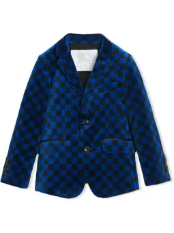 Chequer Stretch Velvet Jacket