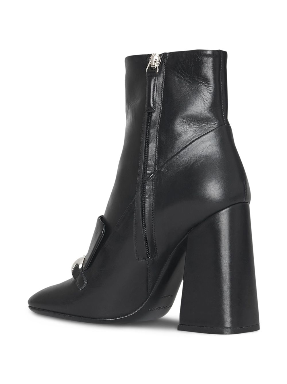 Burberry Studded Bar Detail Leather Ankle Boots - Farfetch