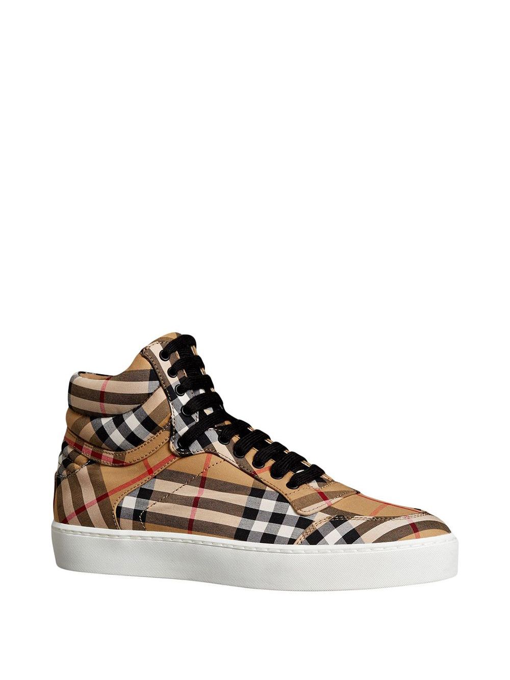 Burberry Vintage Check Cotton High-top Sneakers - Farfetch