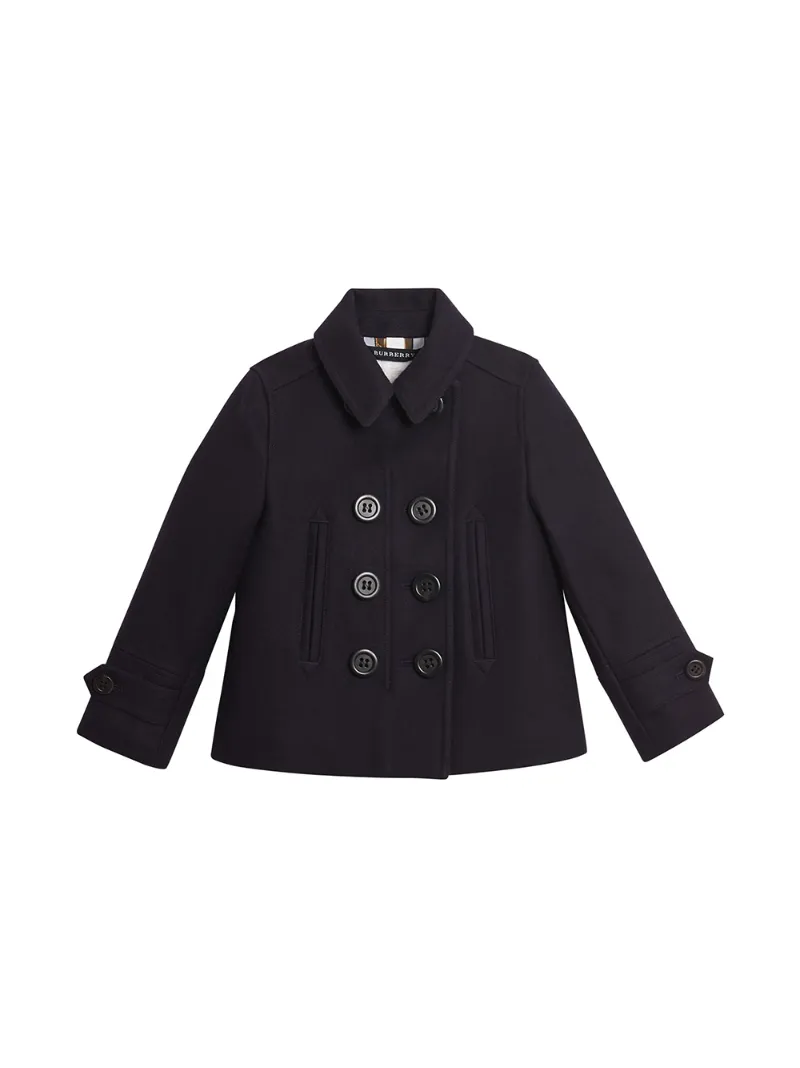 Burberry Kids Wool Cashmere Blend Pea Coat