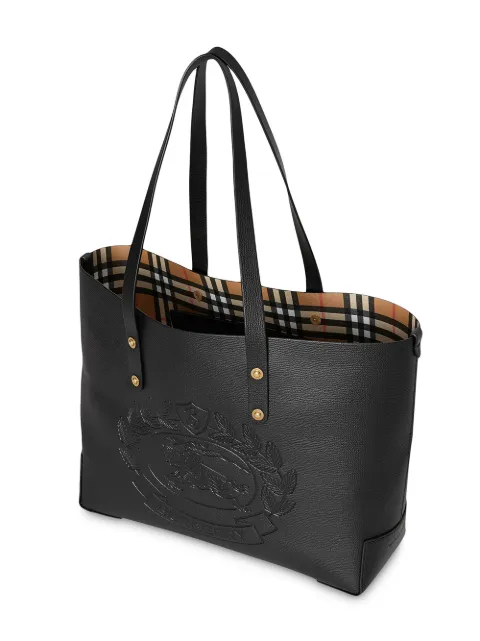 Burberry Small Embossed Crest Leather Tote Farfetch