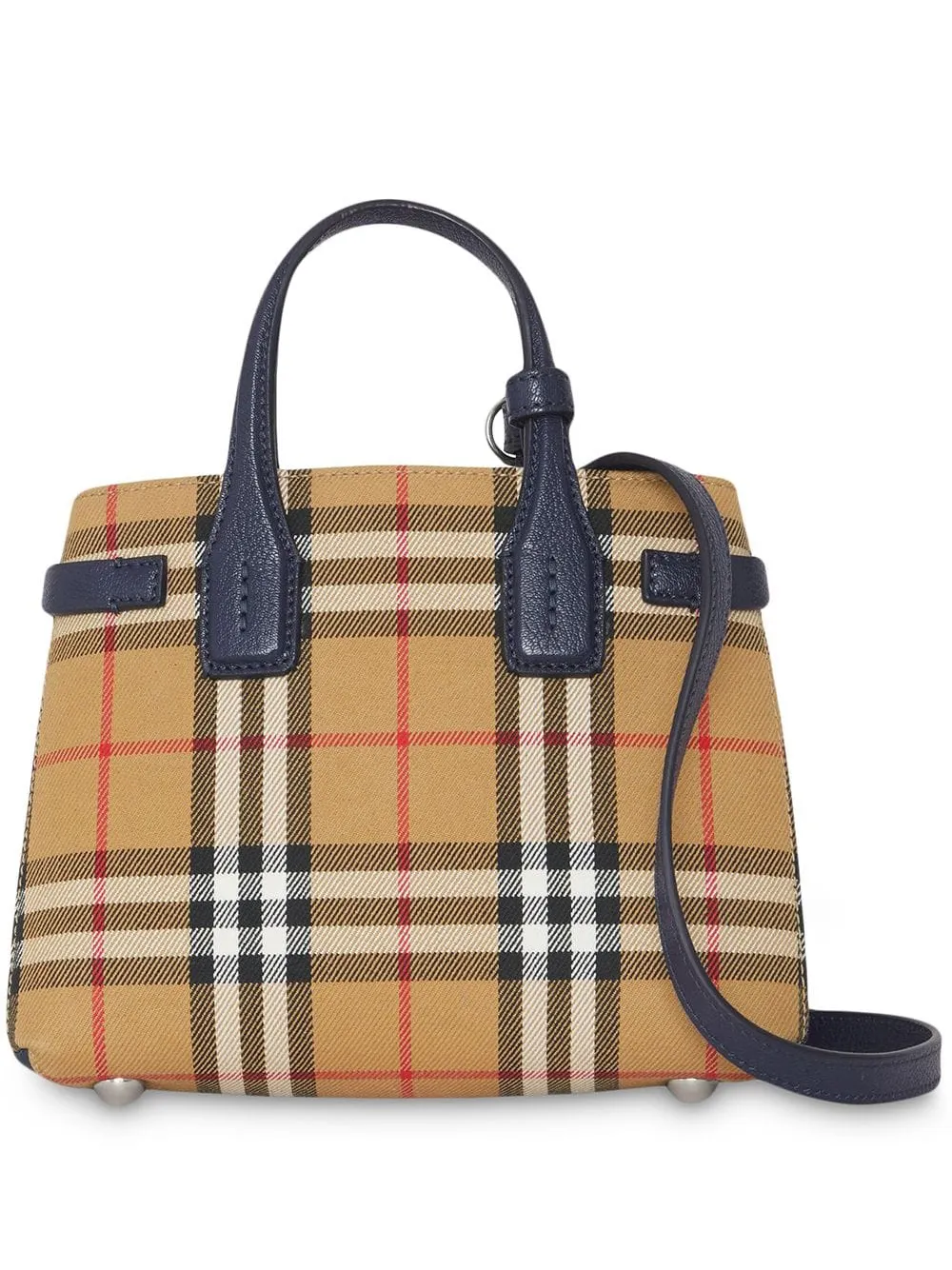 Burberry De kleine handtas van leer met vintage ruit Blauw