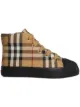 الصورة 1 من Burberry Kids حذاء بلوزة رياضي كاروهات كلاسيكي وجلد عالية