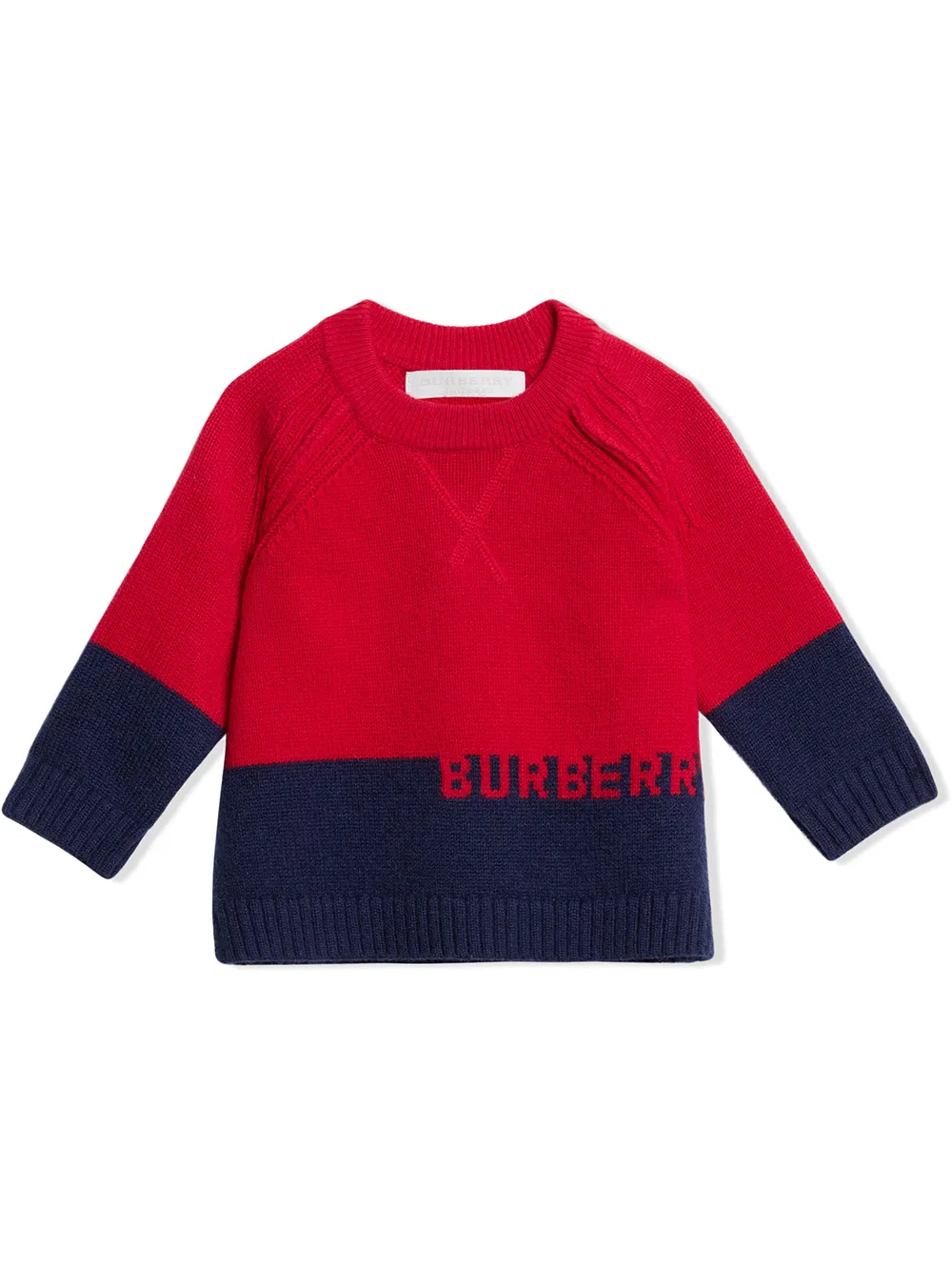 фото Burberry kids кашемировый свитер с логотипом интарсия