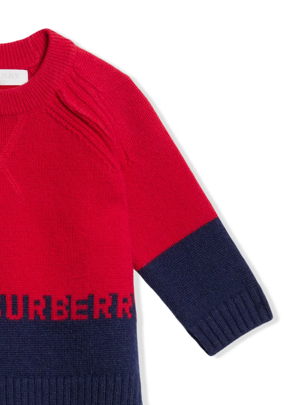 фото Burberry kids кашемировый свитер с логотипом интарсия