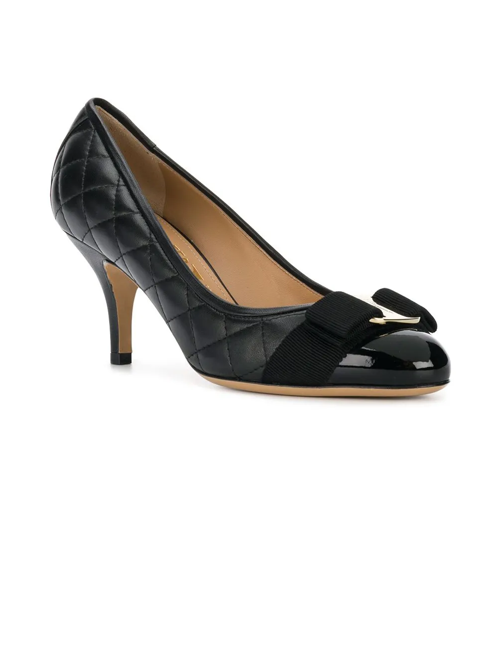 Ferragamo pumps met gewatteerde strik - Zwart