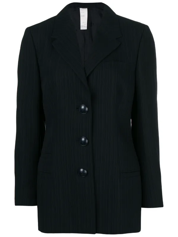 Versace Pre Owned Kritstrecksrandig Kavaj Farfetch Jackor & kavajer från Versace Pre Owned Dam Farfetch