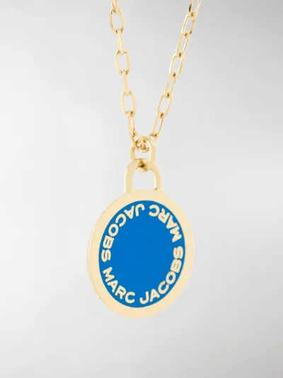 Marc Jacobs logo pendant necklace blue 