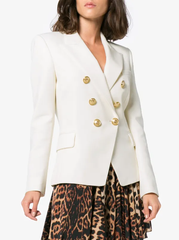 balmain white blazer