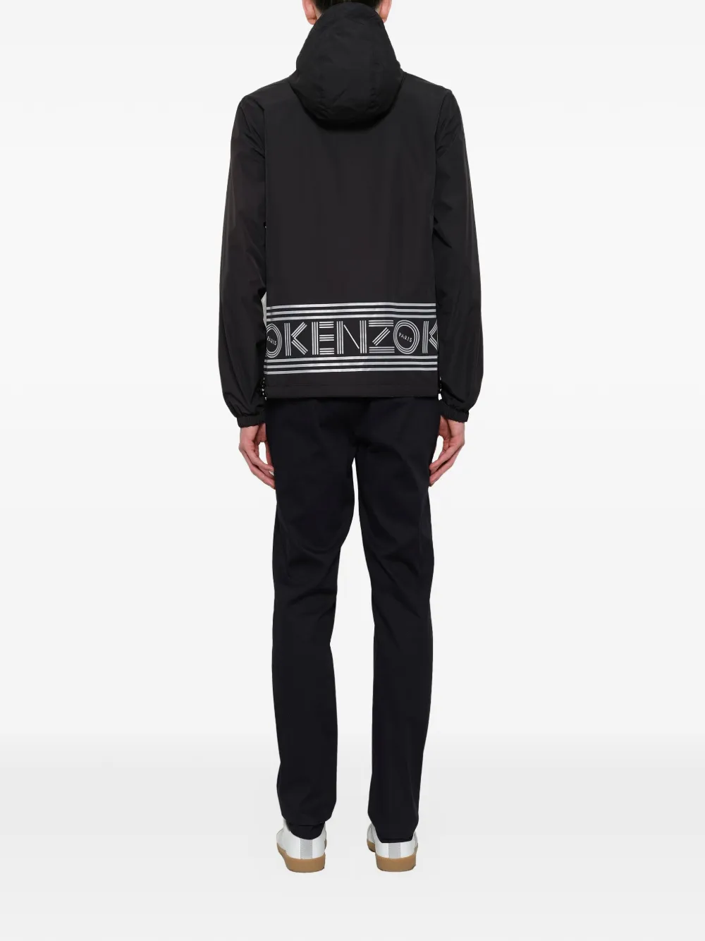  Kenzo Windbreaker Mit Print   Schwarz 
