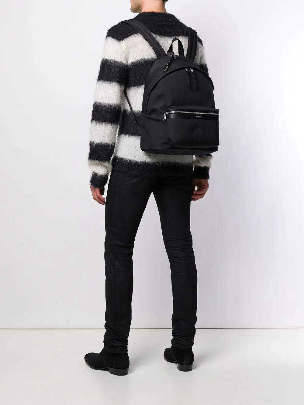 Shop Saint Laurent City Backpack In Black