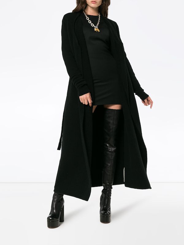 Rick Owens Full Length Wool Yak Blend Knitted Cardigan Aw18 Shop