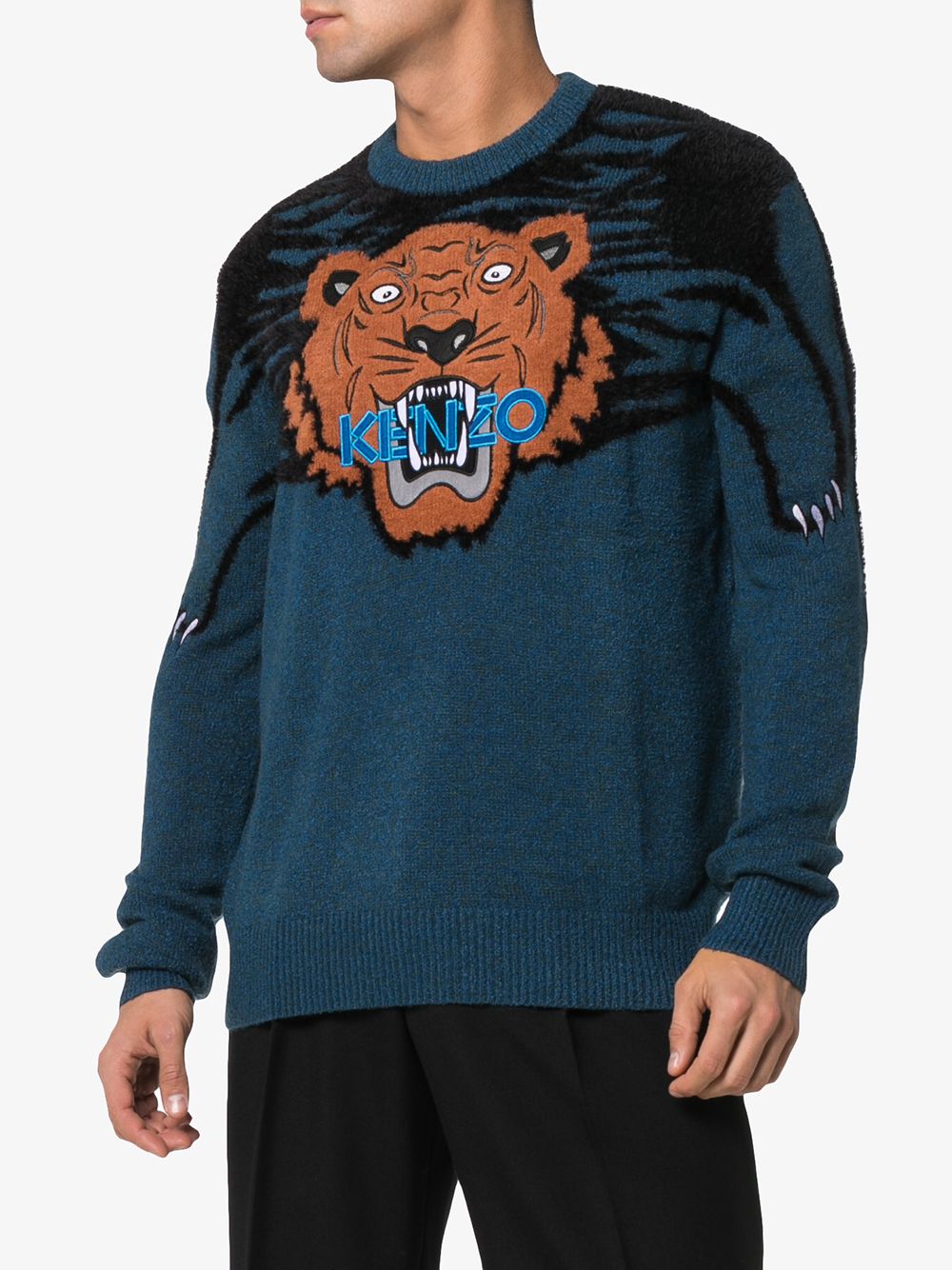 фото Kenzo свитер с крупным тигром вязки интарсия
