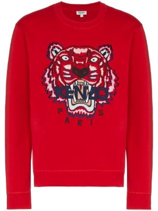 Kenzo Red Tiger Embroidered Cotton 