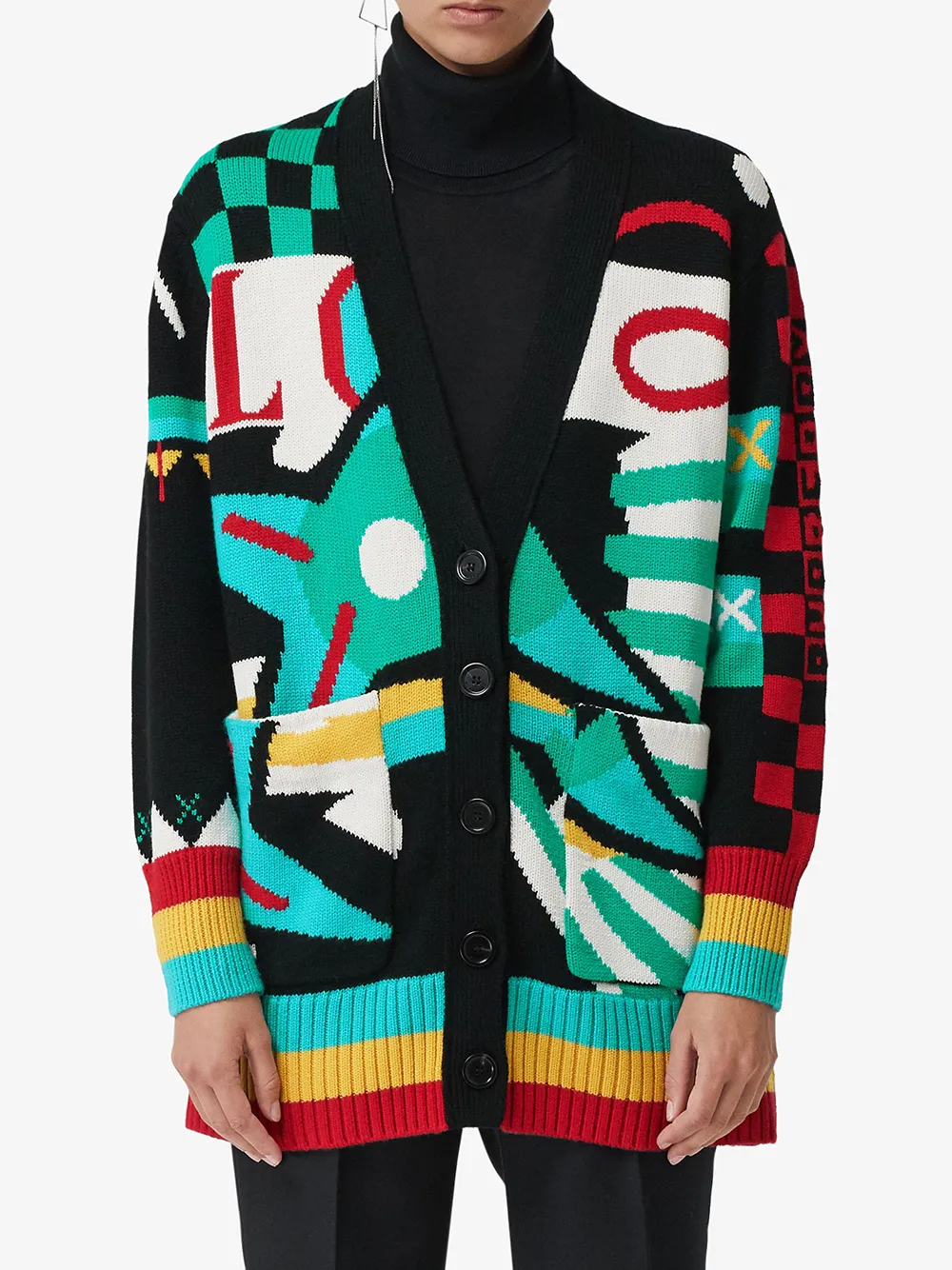 graphic cardigan