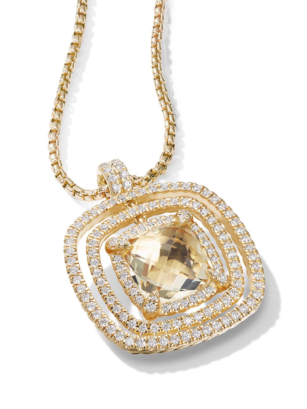 фото David yurman 18kt yellow gold châtelaine citrine and diamond pendant