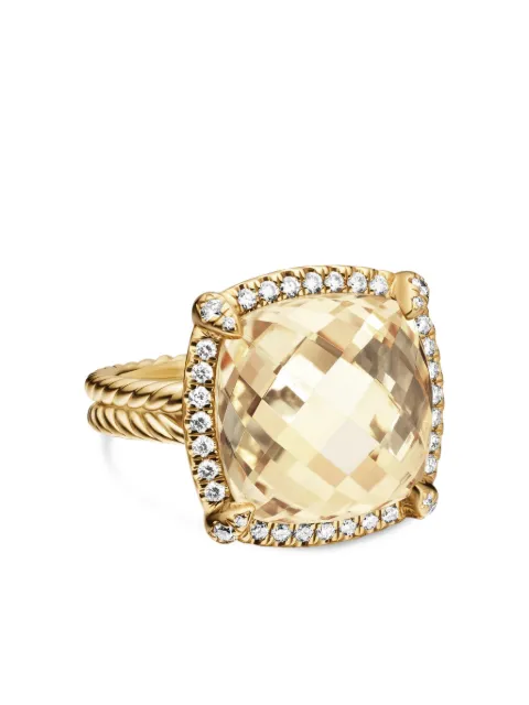 David Yurman 18kt yellow gold Châtelaine citrine and diamond ring (14mm)