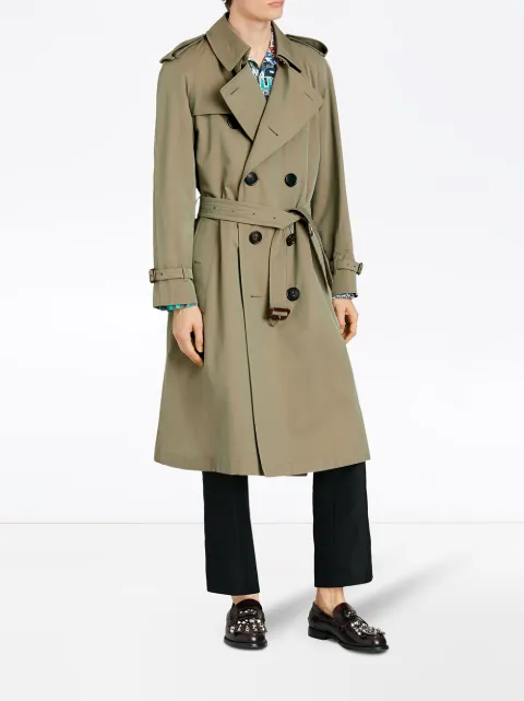 striped ribbon gabardine oversized trench coat