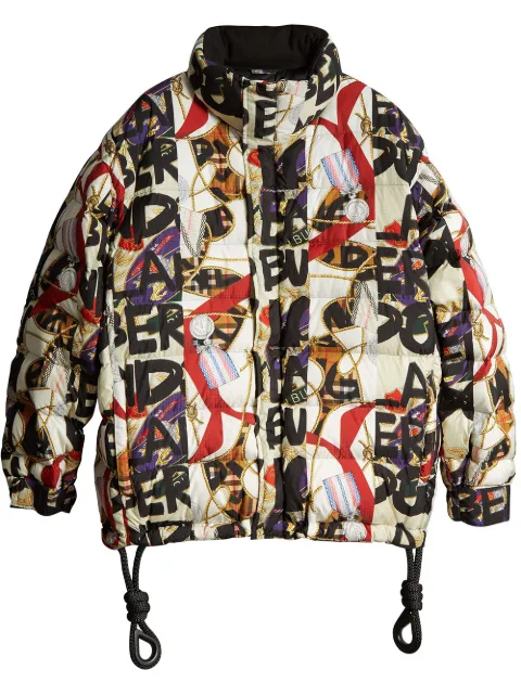 Burberry Graffiti print puffer jacket 