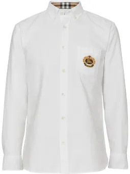 Embroidered Archive Logo Cotton Oxford Shirt