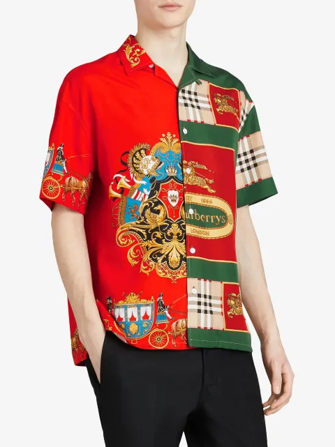 burberry archive scarf print silk shirt