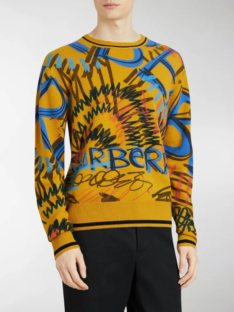 Burberry graffiti scribble intarsia 