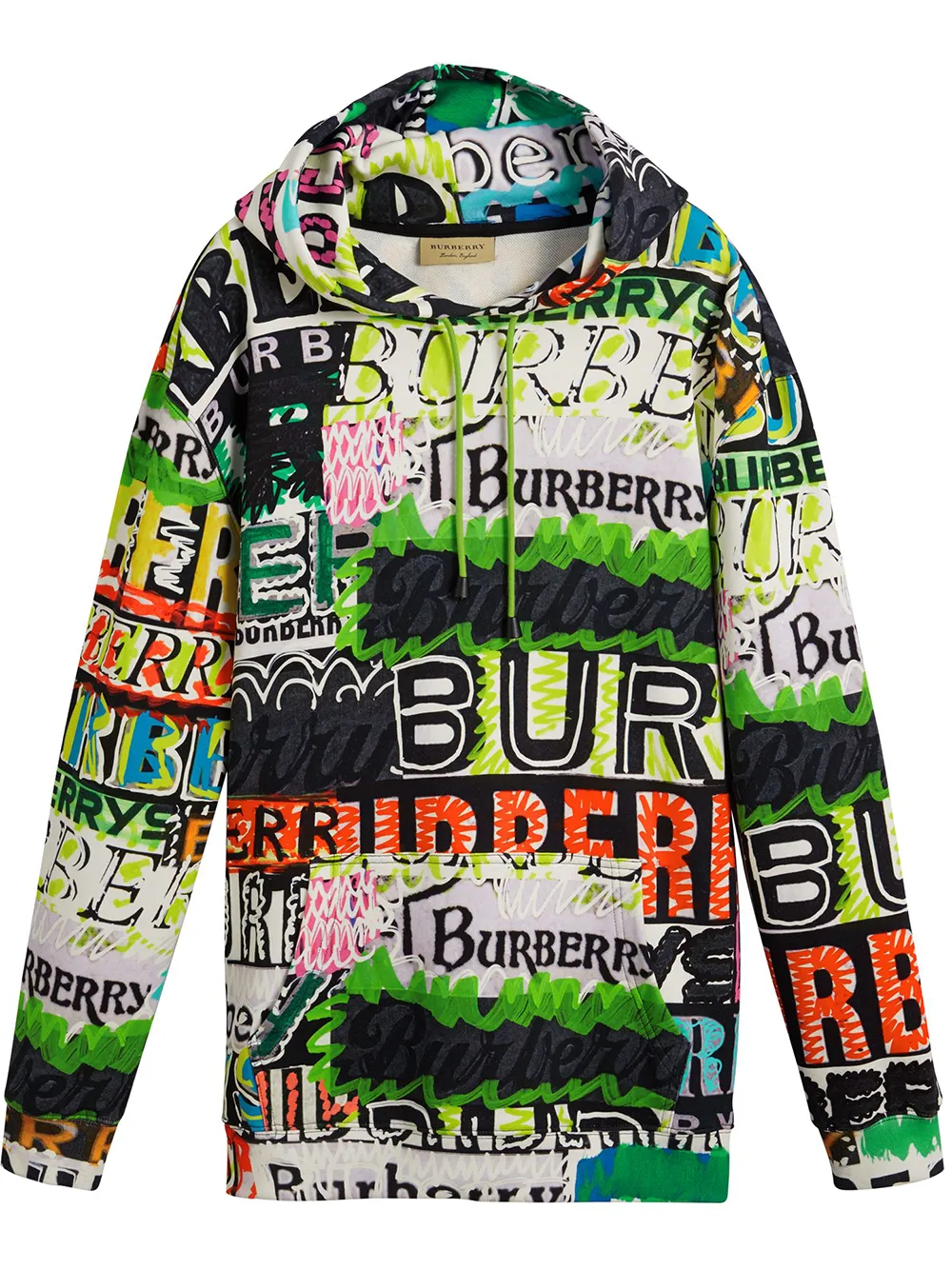 burberry oversized logo print hoodie