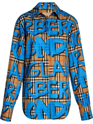 Burberry graffiti-print Check Shirt - Farfetch