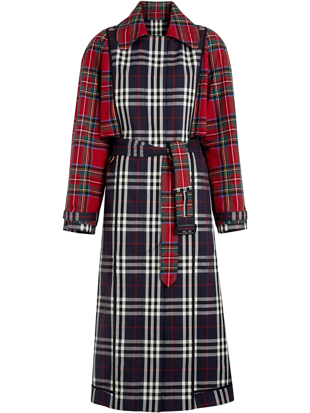 Burberry Check And Tartan Cotton Trench Coat - Farfetch