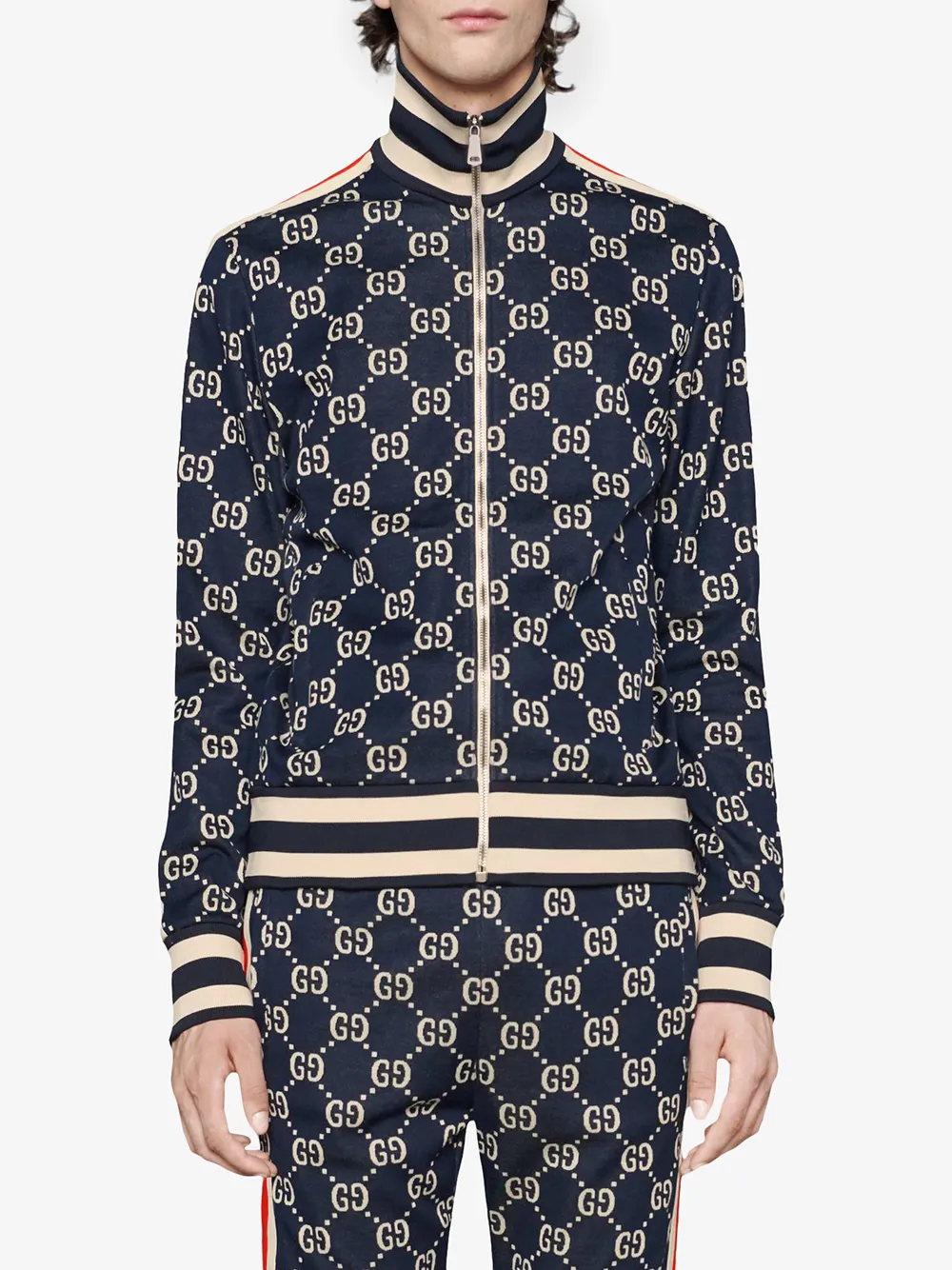 Gucci GG katoenen jack met jacquard dessin - Blauw