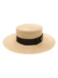 Gucci bee-detail lamé boater hat - Gold