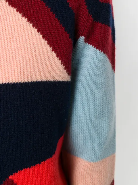 CHINTI & PARKER CHINTI & PARKER COLOUR BLOCK CREW NECK SWEATER - BLUE