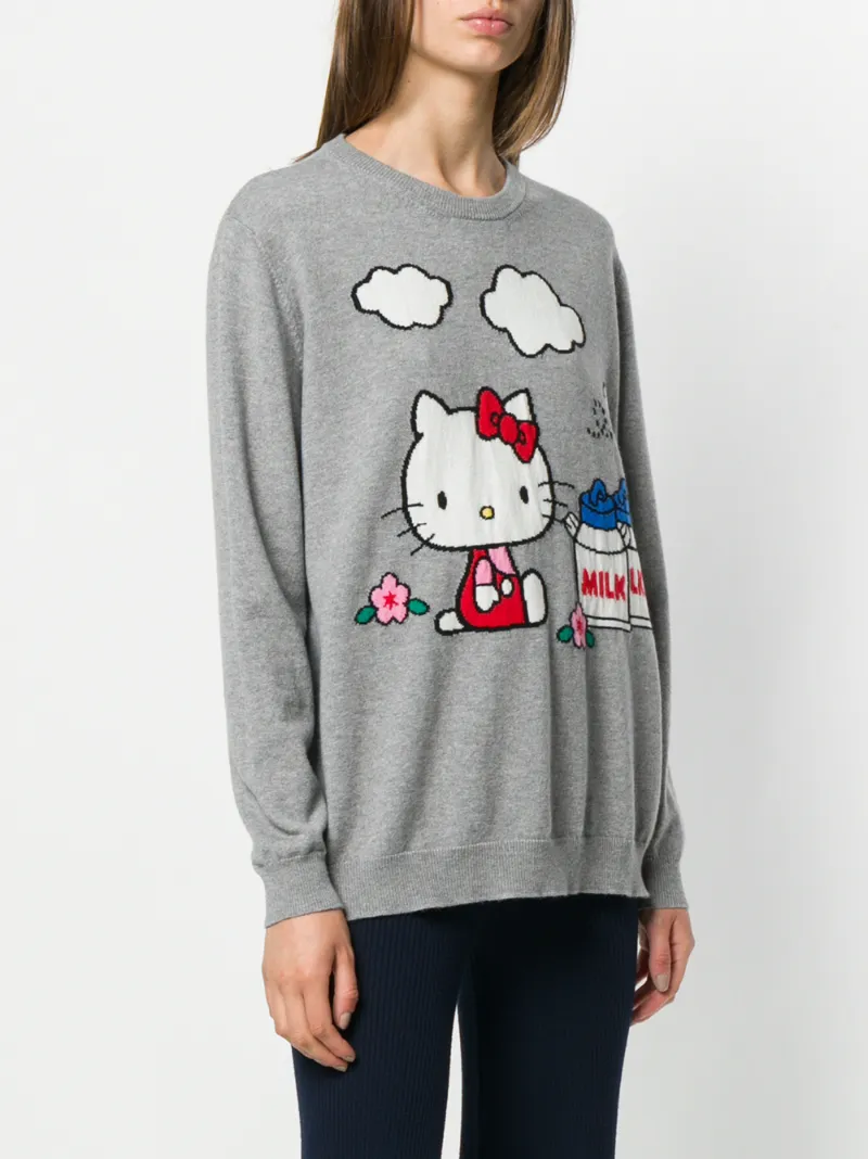 CHINTI PARKER Cashmere Hello Kitty Sweater  Grey ModeSens