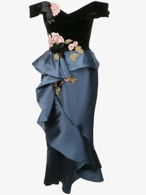 Marchesa off-shoulder cocktail dress 