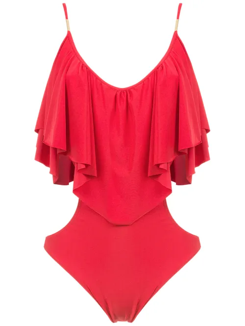 Brigitte ruffled bodysuit - Rouge - Brigitte - Modalova