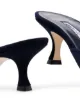 Manolo Blahnik blue Maysale 50 buckle suede mules
