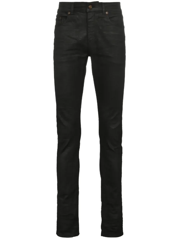 saint laurent waxed jeans