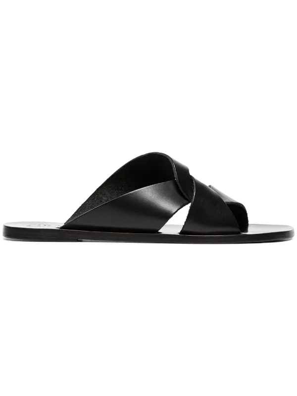 next black flat sandals