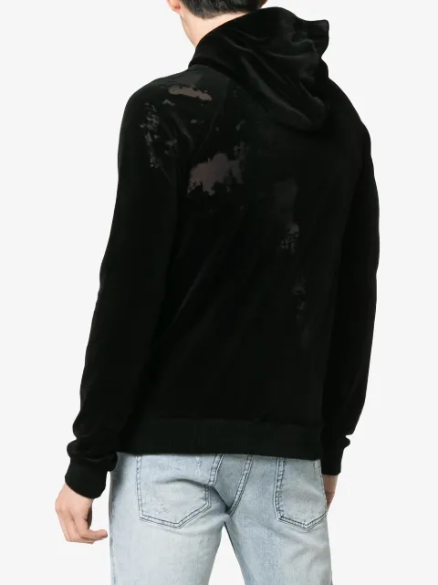 saint laurent velvet hoodie