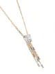 Mindi Mond Yellow Gold Clarity Five Stand Tassel Diamond Pendant Necklace