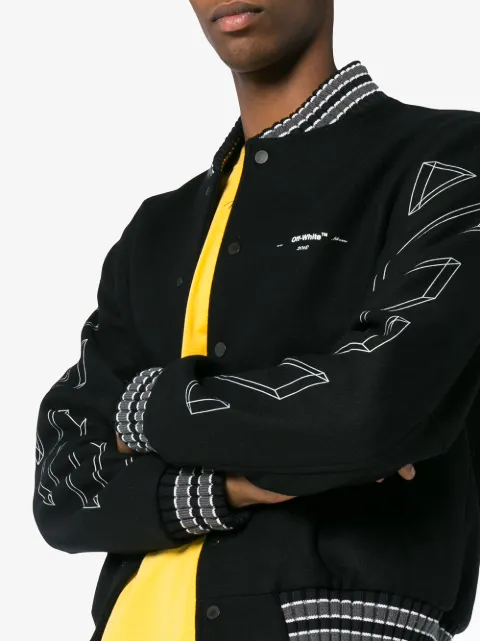 off white 3d varsity jacket