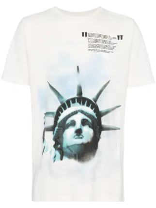 Off White Liberty Print Cotton T Shirt Off White Liberty Print Cotton T Shirt
