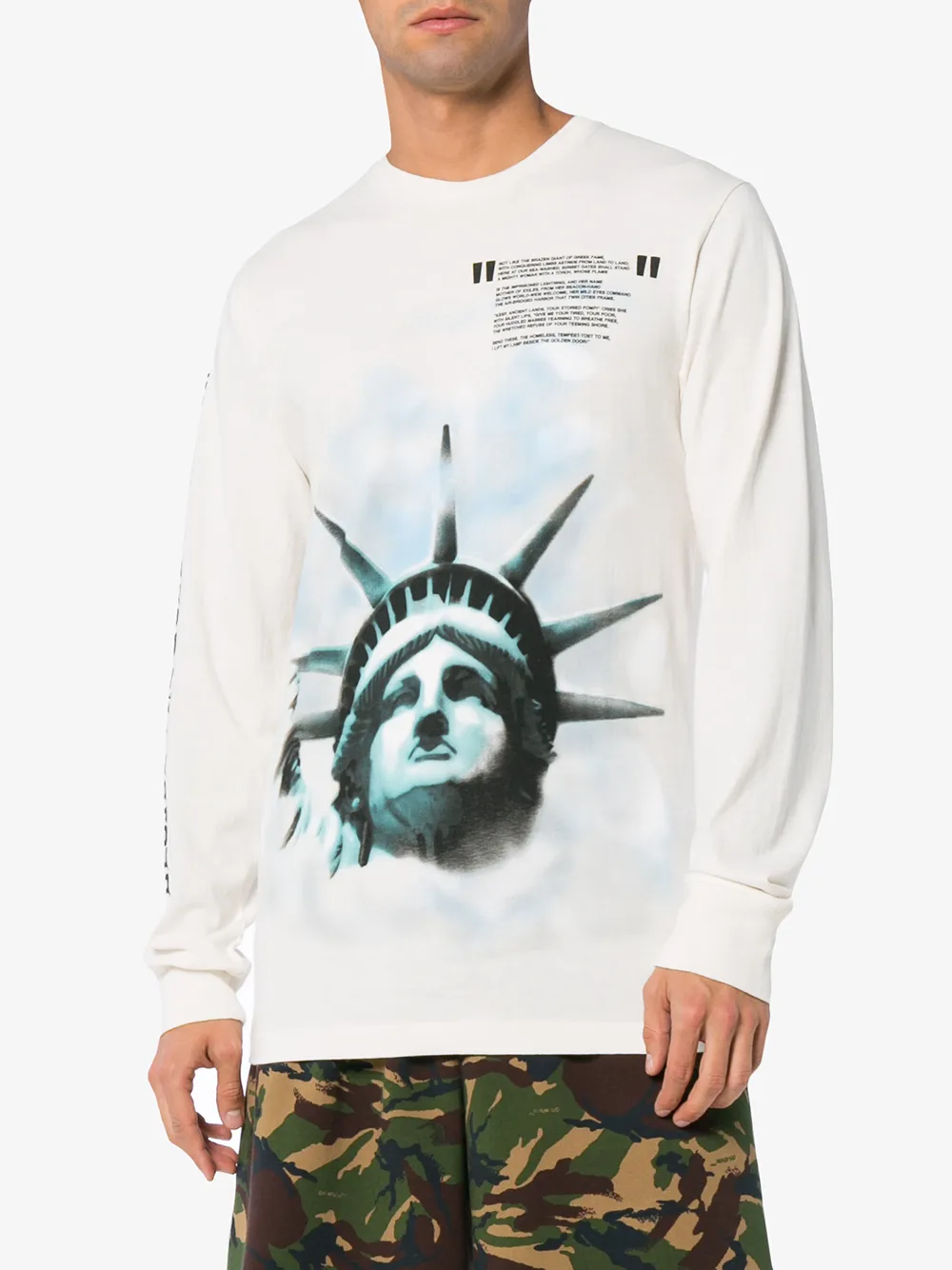 Off-White Statue of Liberty longsleeved t shirt Wit