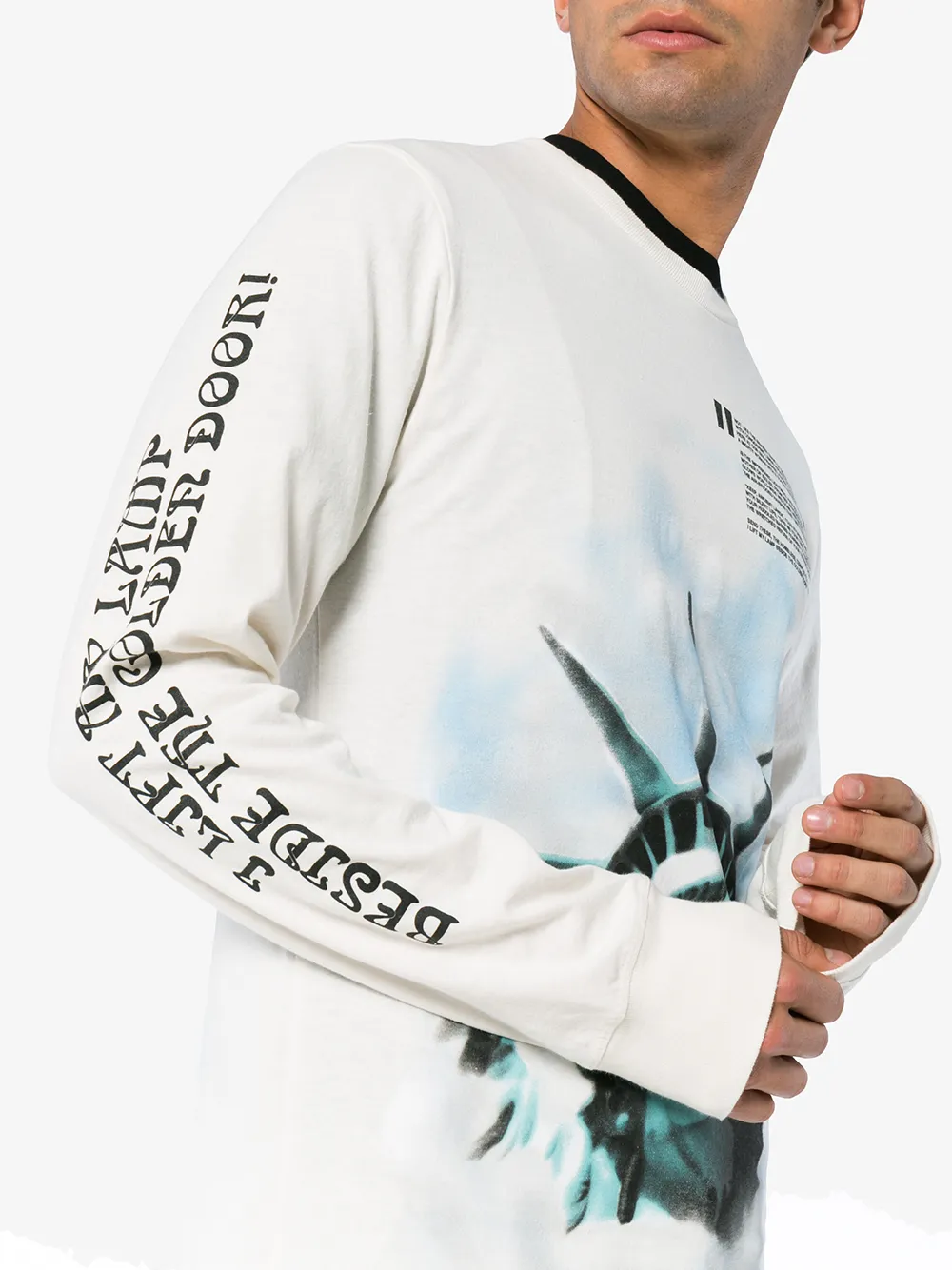 Off-White Statue of Liberty longsleeved t shirt Wit