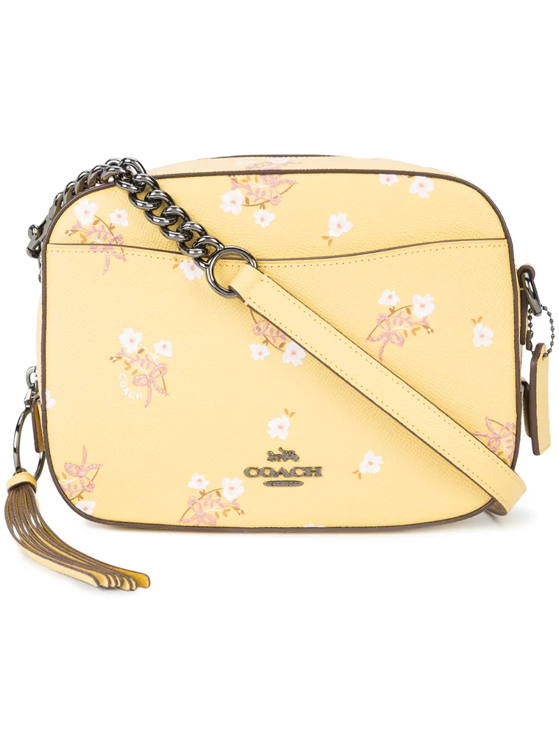 Coach Floral Print Camera Bag - Yellow In Yellow