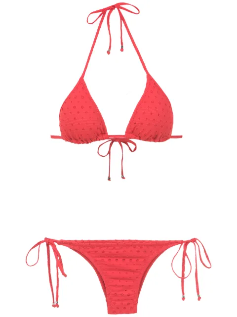 Amir Slama textured triangle top bikini set