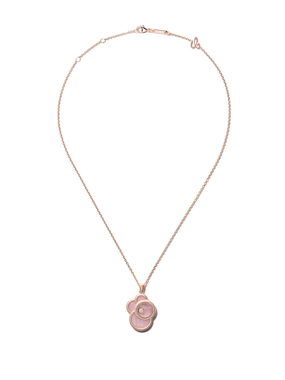 Chopard 18kt rose gold Happy Dreams pink mother-of-pearl and diamond pendant necklace