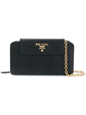 Prada Clutch Bags For Women Farfetch Saffiano Zipped Clutch